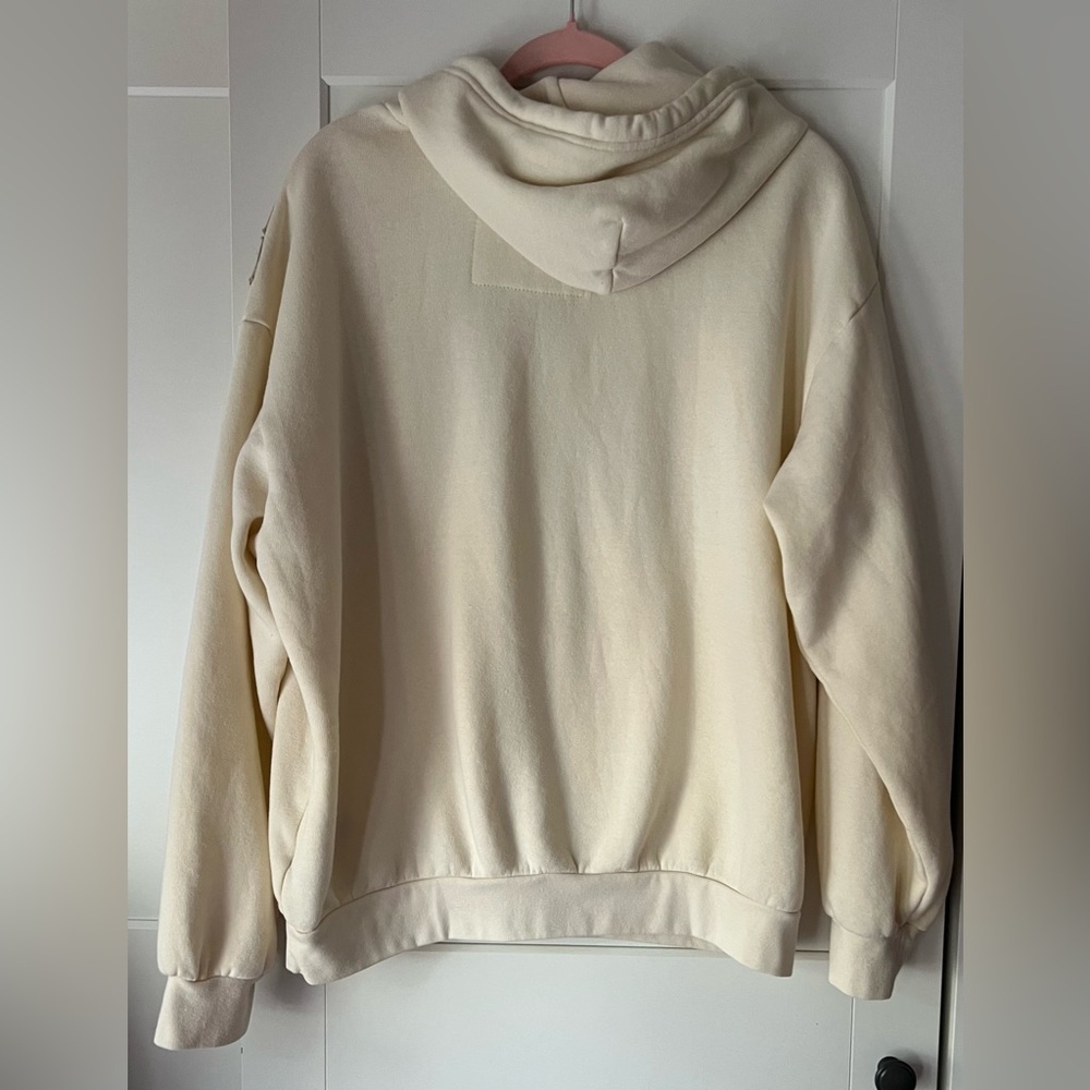 NWOT Aviator Nation Cream and Tan Hoodie with Stripes - Picture 2 of 3